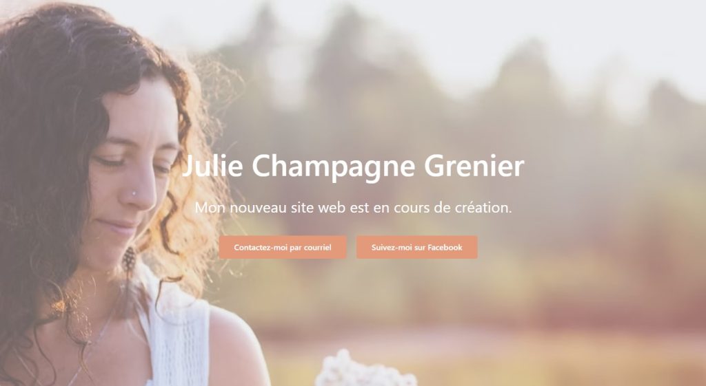 Julie Page d'accueil du site web de Julie Champagne Grenier